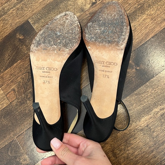 Jimmy Choo nova sandal in black satin - Picture 2 of 6